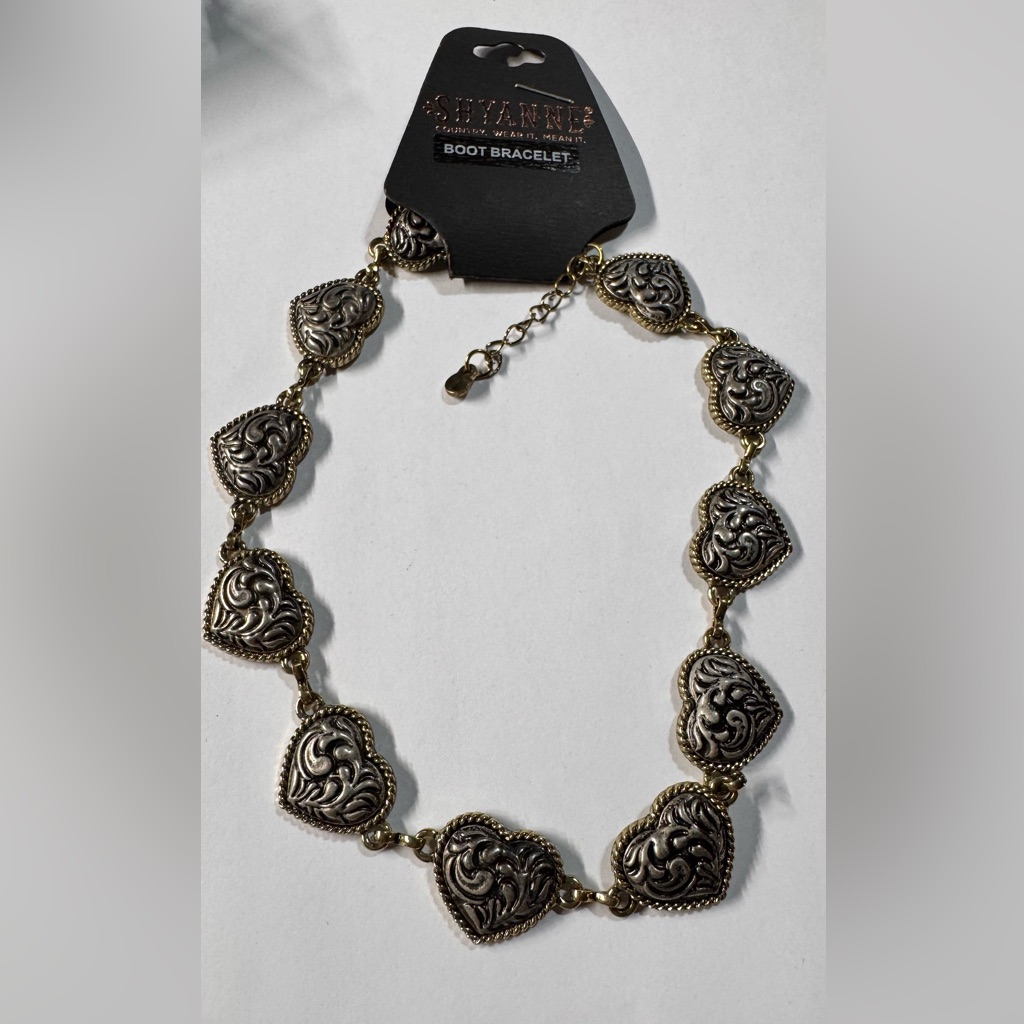 Shyanne Gold And Silver Heart Boot Bracelet 19$